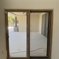 Andersen Wood Stained Slider Doors 72x80 