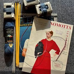 Knitting Needles And Vintage Knitting Books 