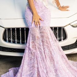 Custom Lavender Prom Dress 