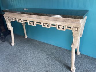 Venetian Console Table Stone Top Console Claw foot (As Is) P2RZVS