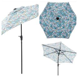 Style Selections 7.5-ft Patio Umbrella Tropical Print NEW