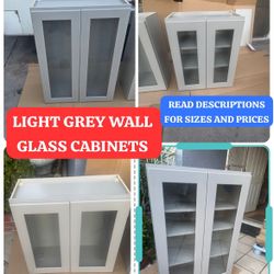 New Kitchen wall cabinets! With glass doors! Light grey! Sizes and prices are in the description!👁️👁️
