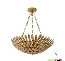 22” Verna Farmhouse 6-Light Gold Chandelier – D3025
