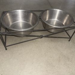 Elevated Dog Bowl  With Stainless Steel Bowl  8.5”
