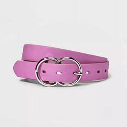 Purple-Pink Silver Double Circle O-Ring Buckle Belt | A New Day™ - Women’s Large
