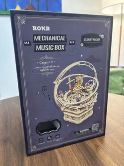 Starry night Mechanical music box 3D Wooden Puzzle