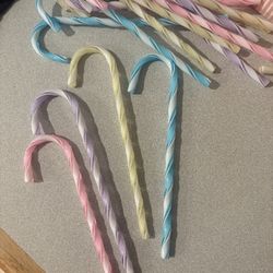 Acrylic Pastel Multicolored Candy Cane Sticks