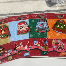 2024 Disney Limited Edition Holiday Pin Set (Mickey/Minnie/Stitch/ChipnDale)