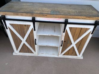 Rustic Farmhouse Style TV Stand Console