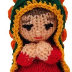 VIRGIN MARY GUADALUPE AMIGURUMI STUFFED DOLL 4X7 INCHES