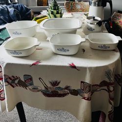 1960s Corningware **rare** Cornflower Pieces With 3 Lids