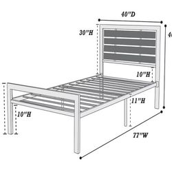 Metal Twin New Bed With Nice Mattress Included. 