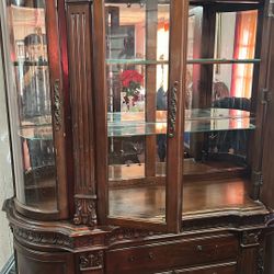 Ornate Wooden China Cabinet