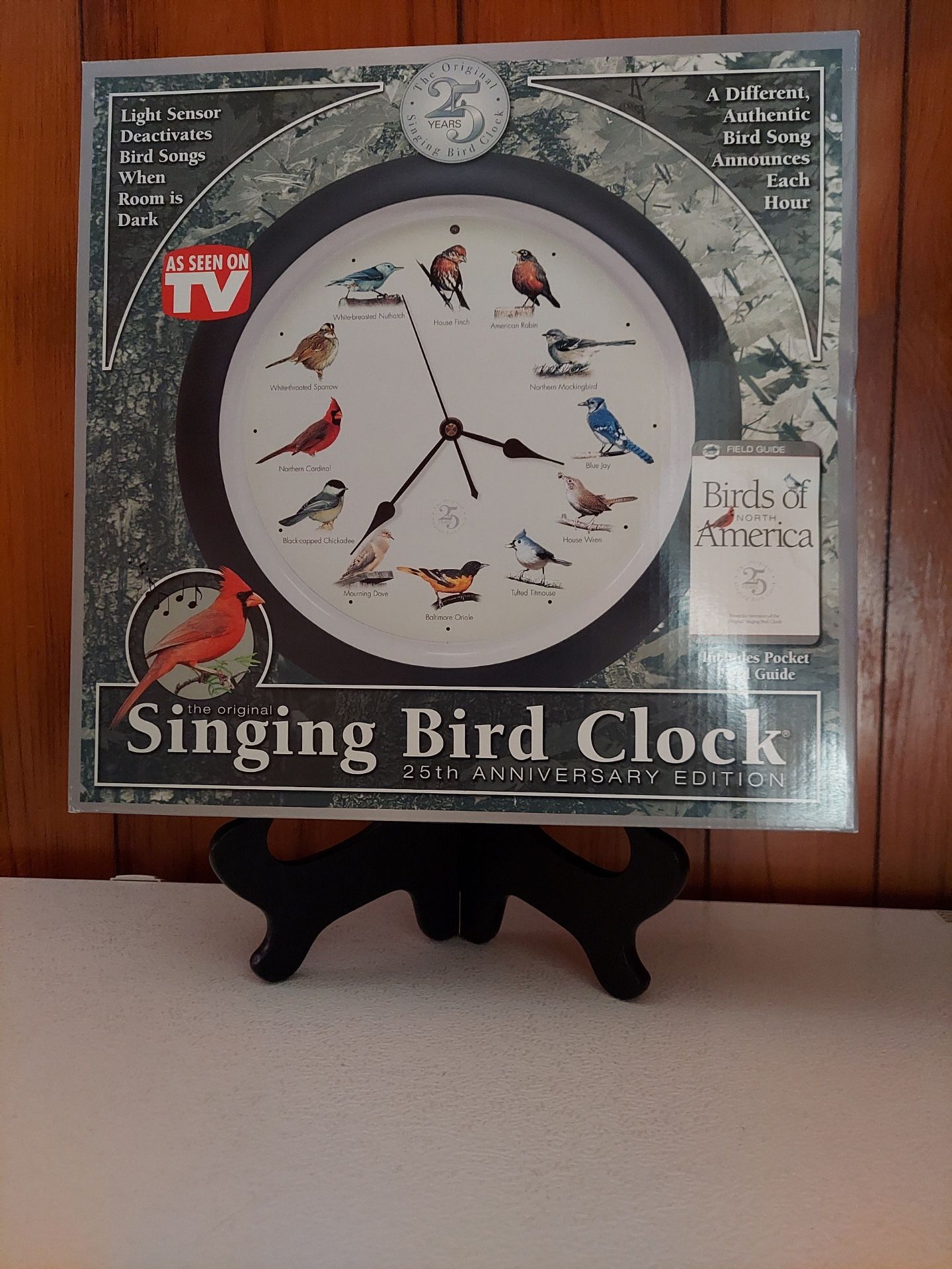 The Original Singing Bird Clock 25th Anniversary Edition Green AS SEEN ON TV NIB