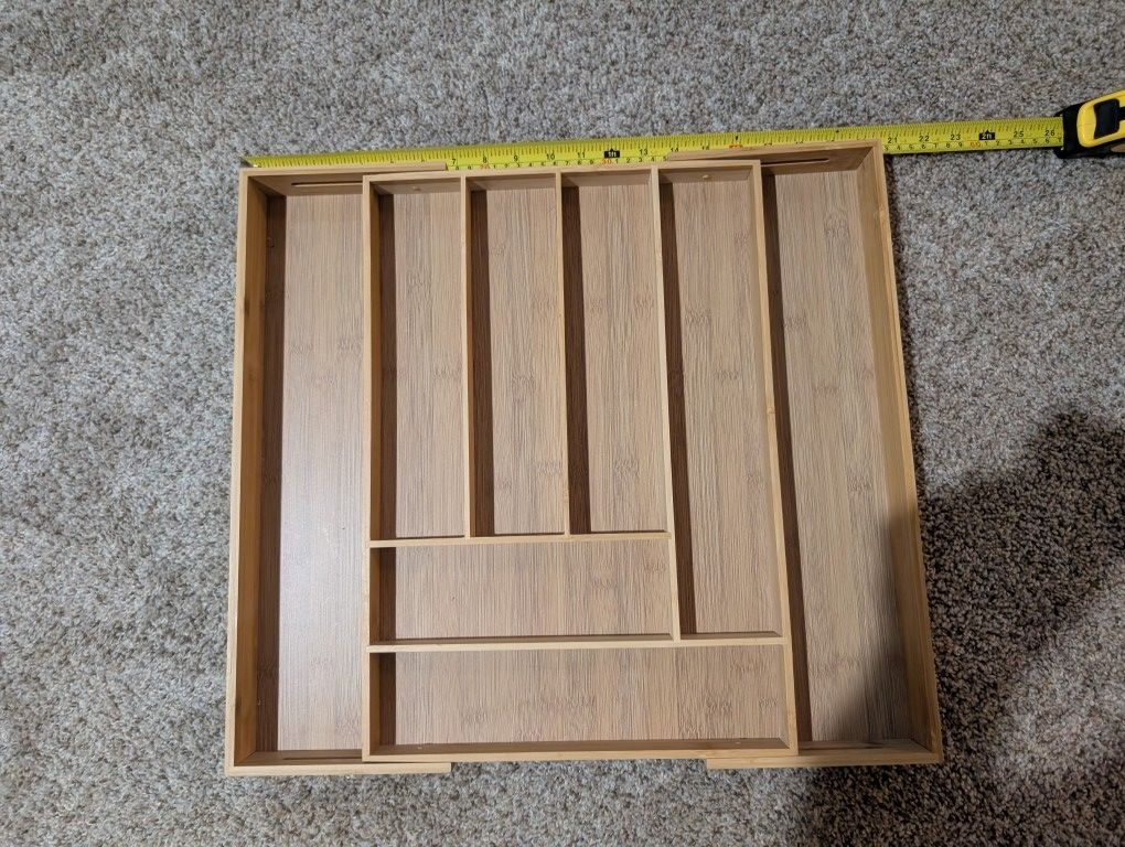 Adjustable Bamboo Silverware Rack