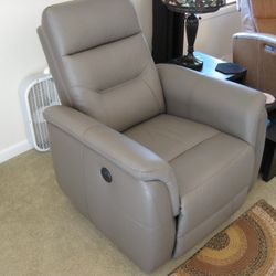 Leather Power Swivel Glider Recliner