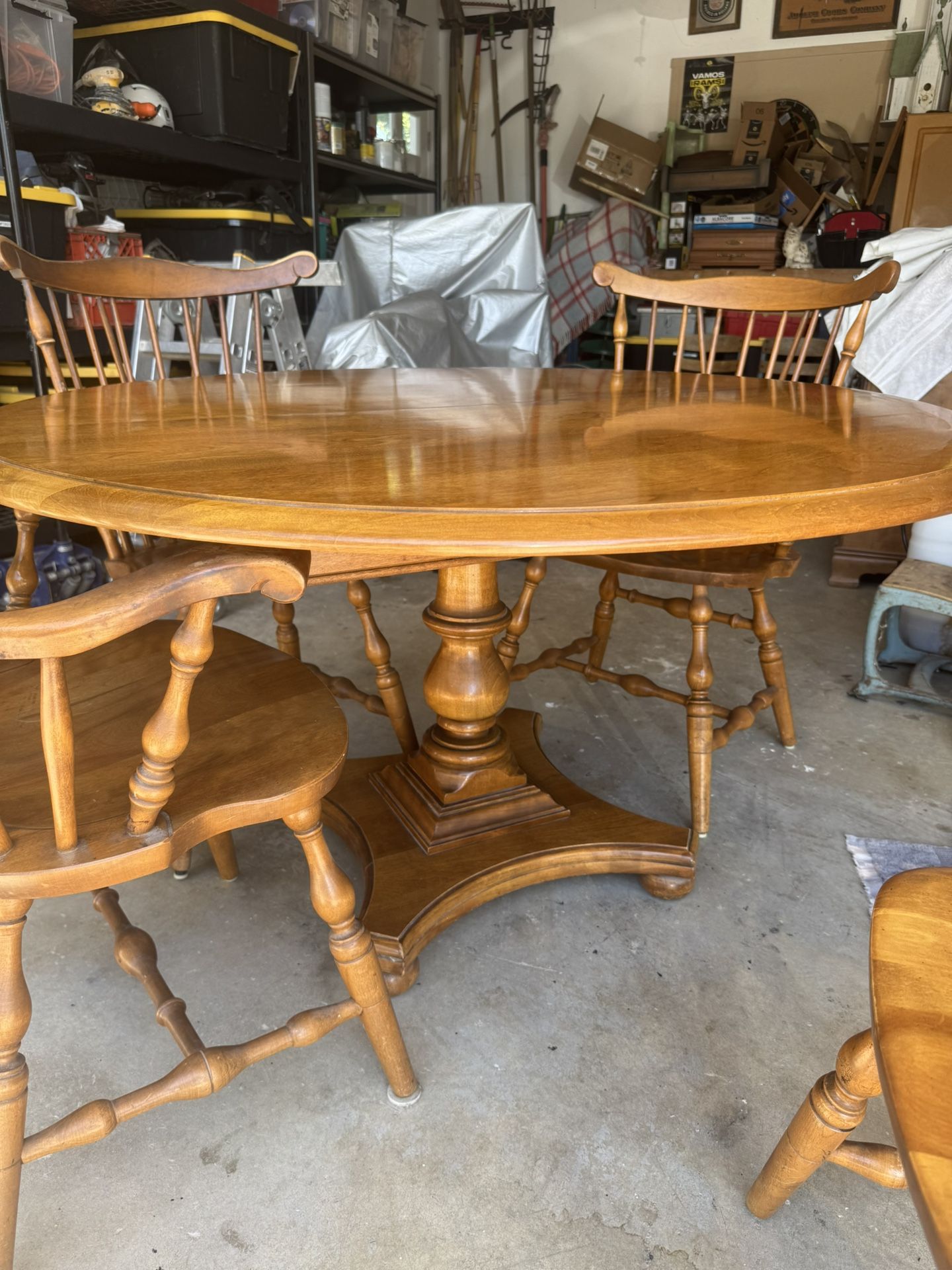 Vintage Solid Maple Dining Table-4Chairs