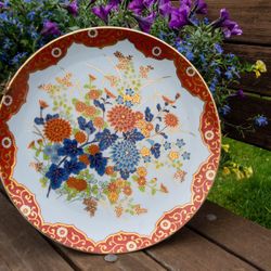 Vintage Japanese Imari Plate | Bowl Floral Arabesque Pattern | Onamental Wall Decor