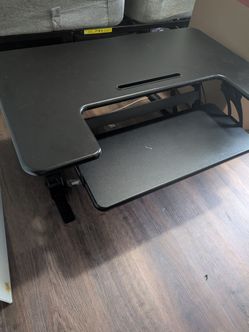 Black Standing Desk Converter with Keyboard Tray