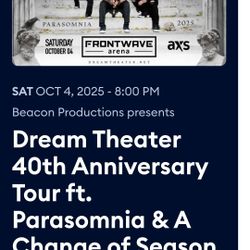 Dream Theater 40th anniversary tickets in Oceanside, CA. Sect 104, Row 3/Row 9