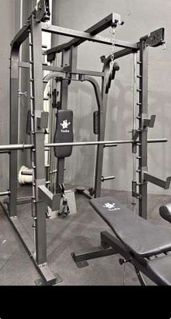 SM-2001 Multifunctional Smith Machine w FID Bench - Can add-on plates!