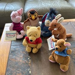 My Vintage Unique Shop: Winnie The Pooh Small Plushies -the Whole Group ( But Not Tigger)