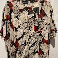 Hawaiian shirts for men size L  In black, tan and red with front pocket by Sea Island