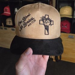 Christ- One Blood No Borders Suede Snapback Hat
