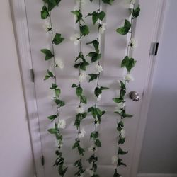 4 pcs 28ft Flower Garland White Fake Roses