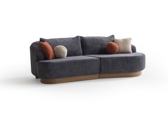 Palermo Anthracite Curved 2-piece Sectional Sofa