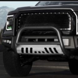 Armordillo 2011-2019 Ford Explorer Classic Bull Bar - Matte Black W/Aluminum Skid Plate