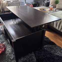 Table With Compartment Inside And On Bottom 