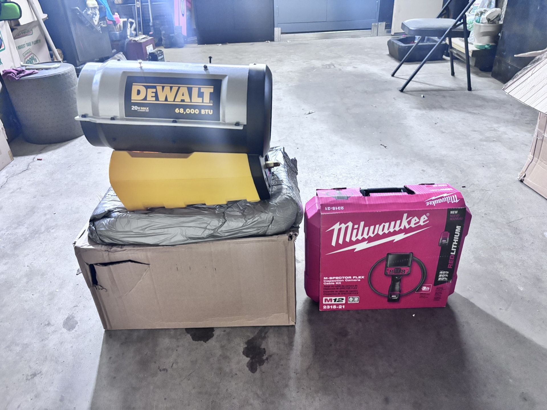 Cordless Propane Heater And Milwaukee M-Spector Flex 