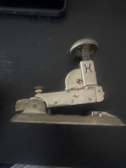 Antique Hotchkiss No. 1 Plunger Stapler - 1920s Cast Metal Desk Decor