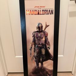 Star Wars – The Mandalorian Large Framed Wall Art (39.4” x 15”) – Excellent Condition 