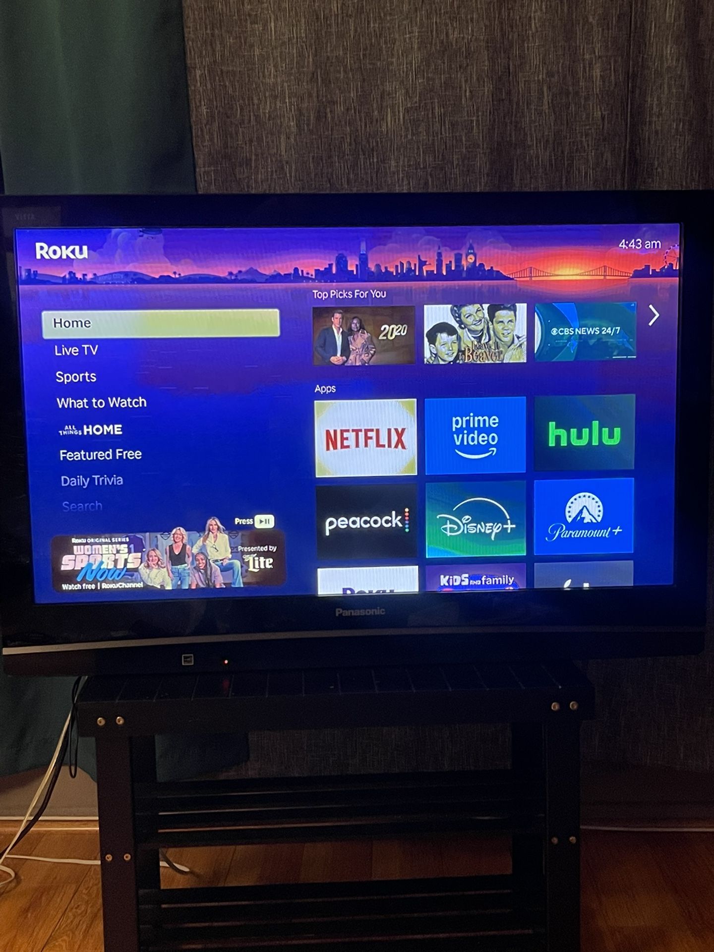 Panasonic 45ich , Flat Screen Tv , With Wall Mount Equipmen