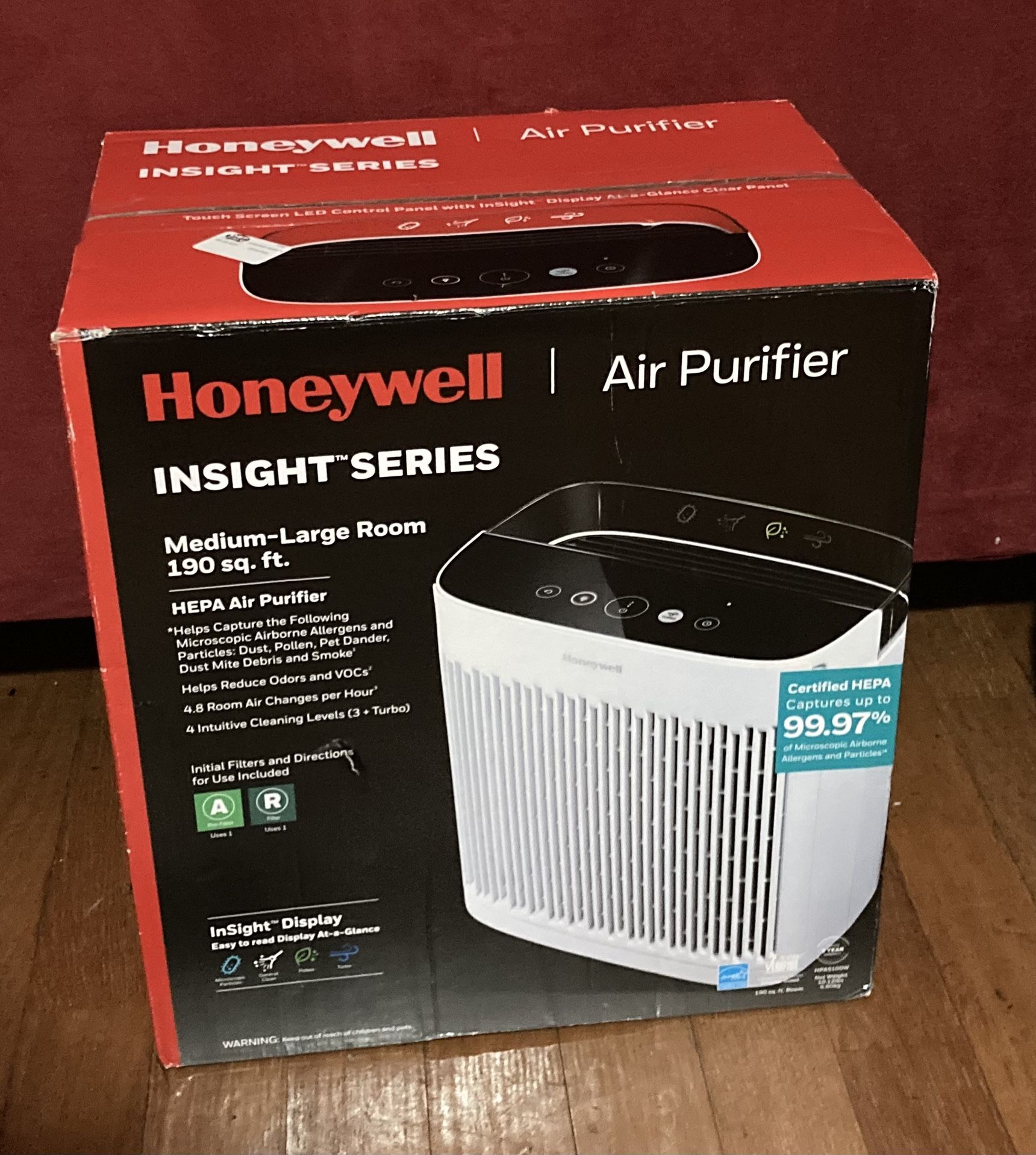 Honeywell Insight 190' Medium-Large Rooms HEPA HPA5100WV1 Air Purifier White