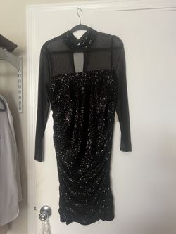 black sequin dress / Vestido Negro De Lentejuela De Dillars