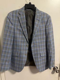 Keneth Cole’sMen's Blue Tan Plaid Sport Coat Blazer
