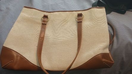 Canvas and Leather Tote Bag