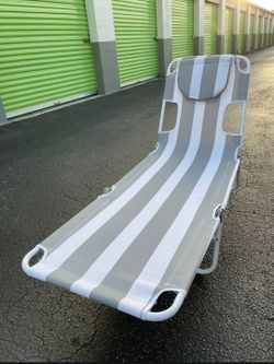 Long  Chair Of Beach Or House Blue And Gray AVAILABLE (Gray $24)