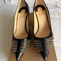 Authentic Christian Louboutin Black Heels with Spikes