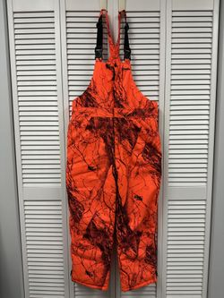 Gamehide Blaze Orange Camo Insulated Hunting Bibs Large