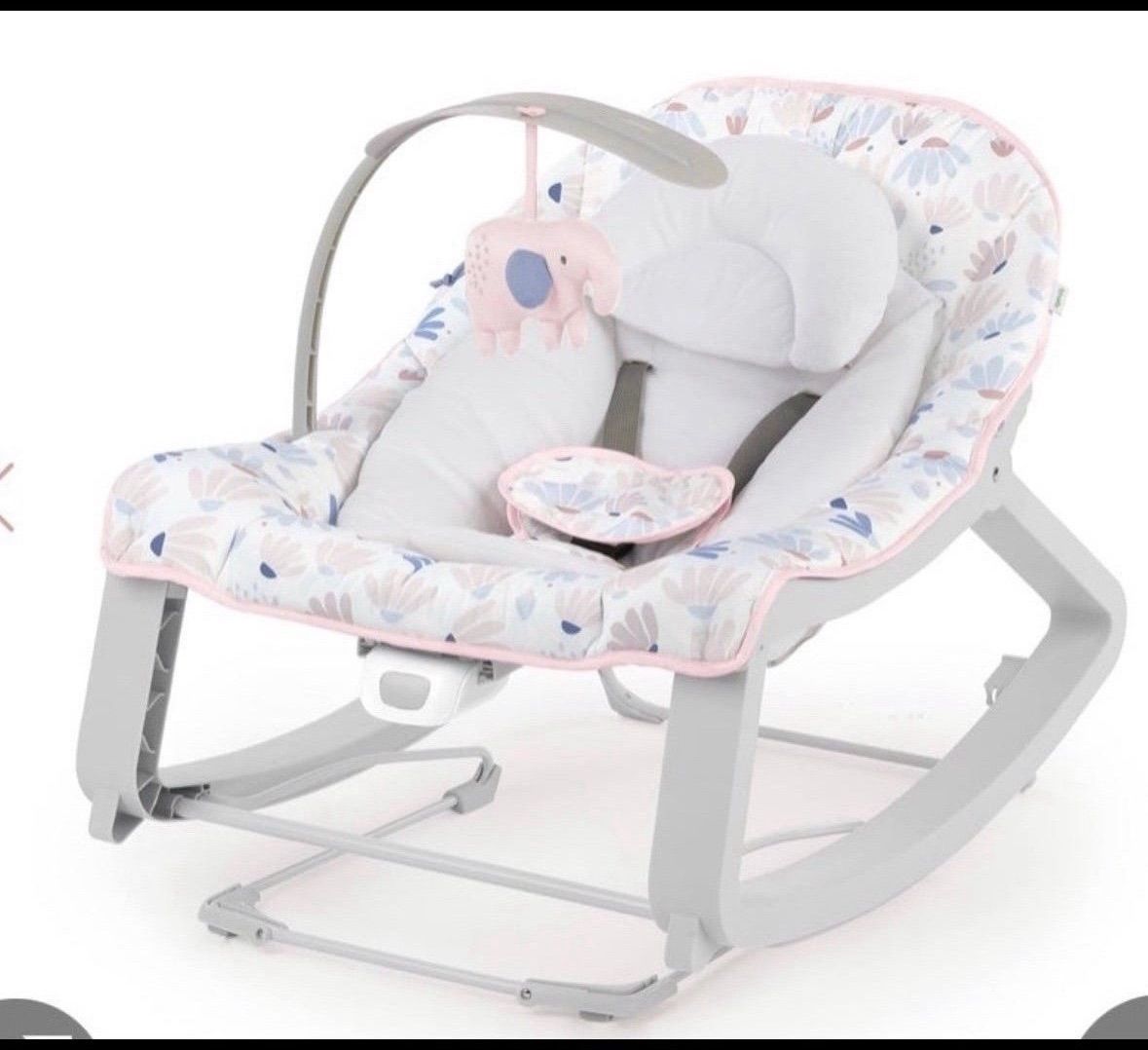 Ingenuity Keep Cozy 3-In-1 Grow With Me Vibrating Baby Bouncer Seat & Infant To Toddler Rocker - Burst (Pink), Newborn And Up Open box item INVENTOR