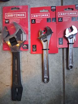 Craftman 10" Adjustable Demolition Wrench & 8" - 6" Adjustable Wrench / All For
