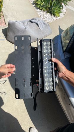 LED light bar dual row & license plate relocation mount