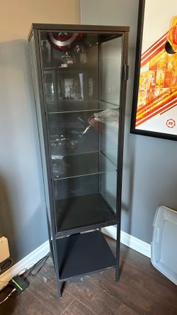 Black Metal/Glass Door Display Case