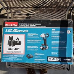 Makita 18V LXT Lithium-Ion Compact Brushless Cordless 3-Speed 1/2" Impact Wrench Kit New Nuevo Nueva Free Gratis Pickup