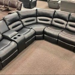 New Black Recliner Power Sectional Couch / Free Delivery 