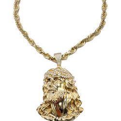 14k Yellow Gold Jesus Christ Pendant